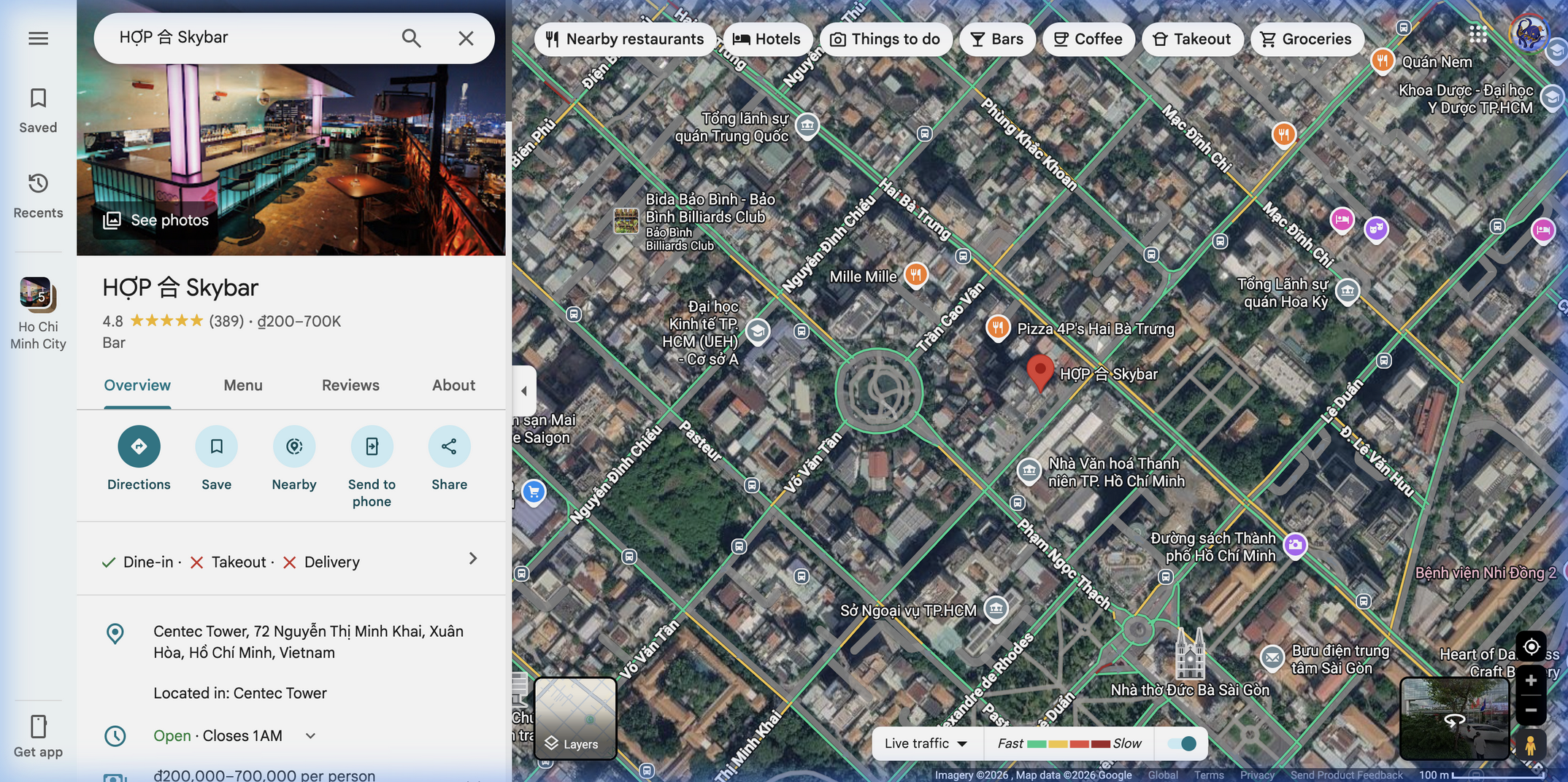 Thực trạng Google Business Profile HỢP Skybar